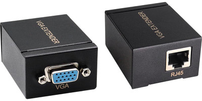 2er Pack VGA Extender Adapter, VGA zu RJ45 über Cat5e/Cat6 Ethernet Kabel Konvertieren