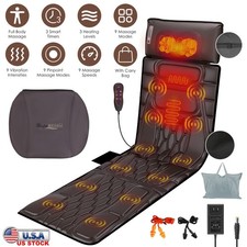 Full Body Massage Mat Heated Massage Chair Pad Home Office PU Leather Massage US