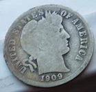 SILVER - 1909(NICE TONE!!)NICE  BARBER  DIME - BEAUTY+++!