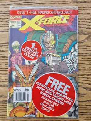 X-FORCE #1 AUG 1991 MARVEL COPPER AGE COMIC BOOK SEALED With X-force team card