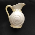 BELLEEK Irish Cream Pitcher Nautilus Yellow Luster 4th Mark Green 1946-1955 — photo 1
