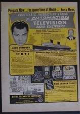 1953 Jack Dempsey Ad Tells He is Proud to be with DeVry