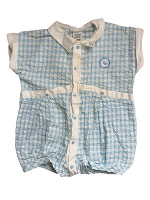 Vintage Baby Dior One Piece Romper Blue Gingham Sz 18 M | eBay