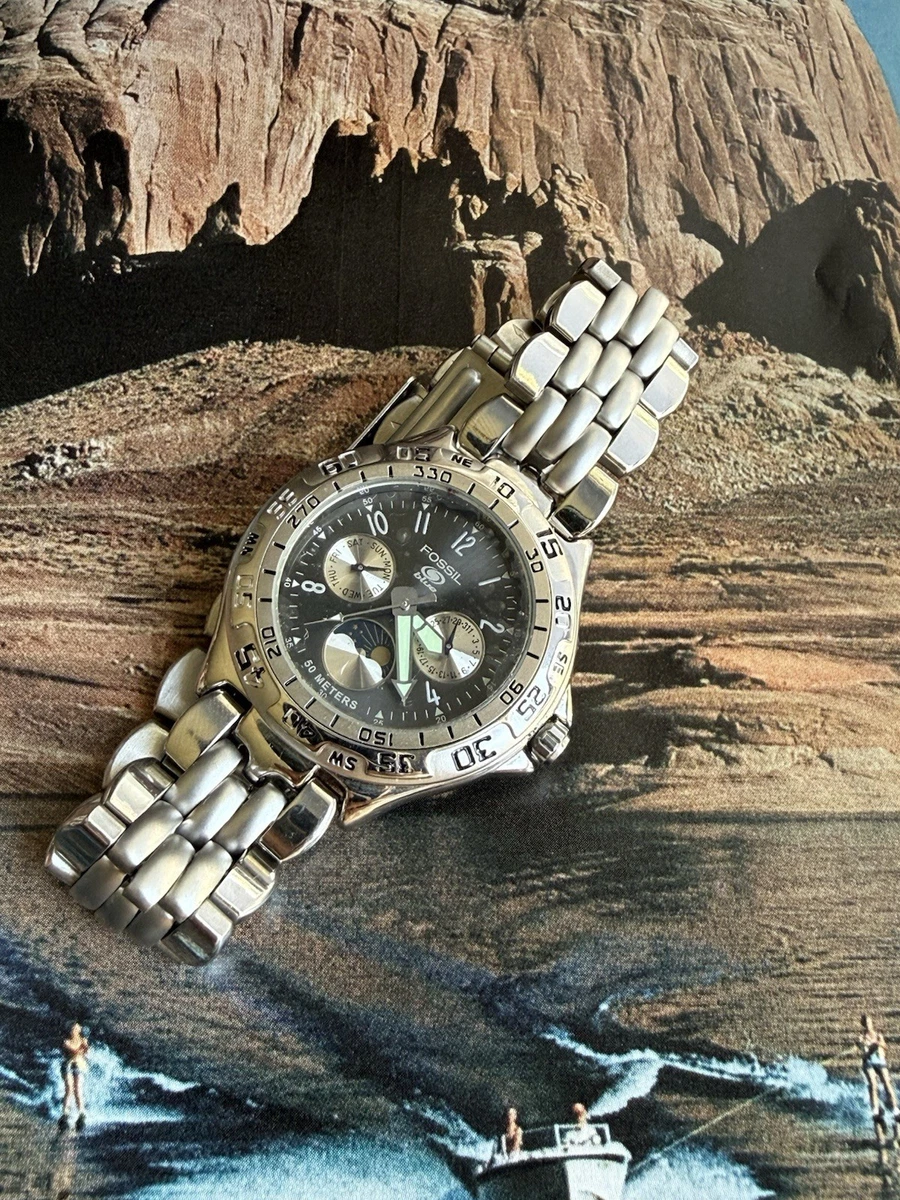 【平成レトロ】FOSSIL ムーンフェイズ メンズ 腕時計☆ Fossil Moon Phase Wristwatches for sale | eBay