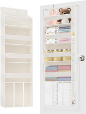 TAHAVICE 1 PC Over the Door Diaper Organizer with 1 Large Capacity Caddy, 4 Shel