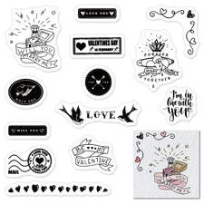 Valentines Clear Stamps for Card Making Marry Me Words for DIY Scrapbooking