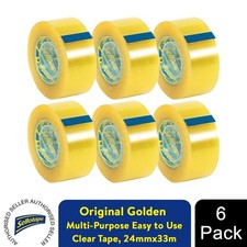 Sellotape Original Golden Mehrzweck Klar Packband Einfach zu bedienen 6er Pack