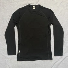 Icebreaker Shirt Mens XL Black 100% Merino Wool Bodyfit Basics 200 Base Layer