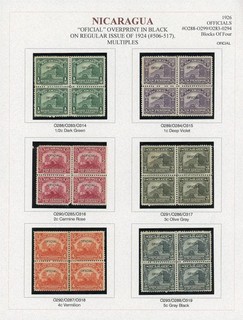 NICARAGUA BYERLEY Specialized Album Page Lot #81 1926 OFFICIALS MULTIPLES $$$
