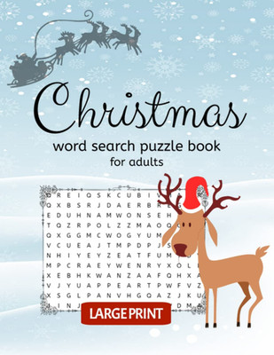 Christmas Word Search Puzzle Book for Adults: Fun Large Print Christmas Word Sea
