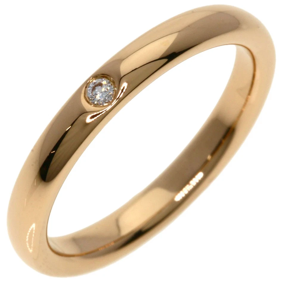 TIFFANY&Co.  Banda Apilable Anillo Diamante 1P Oro Rosa K18 Damas [Usado] Foto 2 de 4