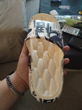 Dudao Warm Cotton Slippers Black White Graffiti EVA Sandals