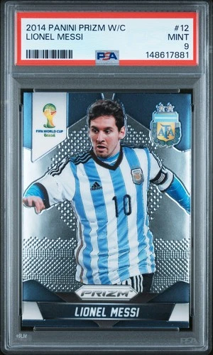 148617881 Lionel Messi 2014 Panini Prizm FIFA World Cup Brazil #12 PSA 9