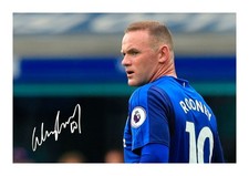 Wayne Rooney Signed Autograph Photo Print Everton FC