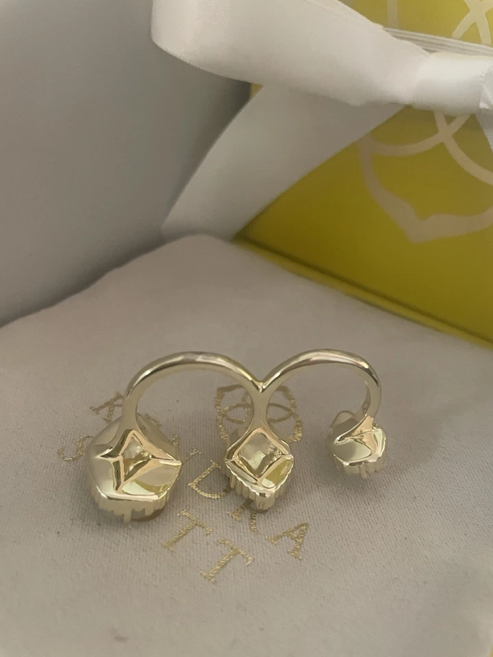 Anillo Doble Kendra Scott Naomi M/L Dorado/Iridiscente Drusy Foto 2 de 3