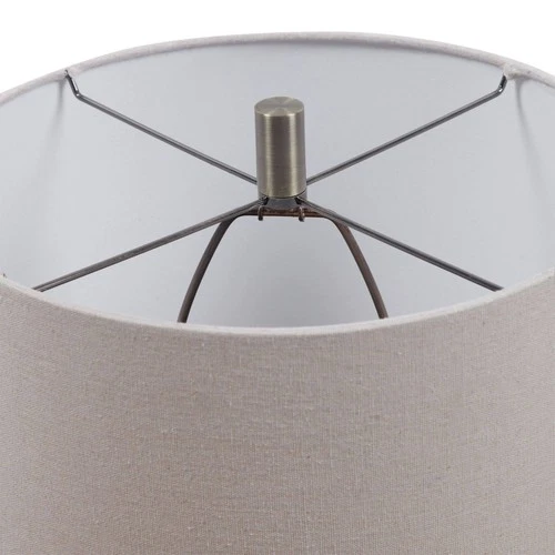 Rustic Accent Table Lamp 22" High Brown Taupe Ceramic Drum Shade for Living Room - Picture 8 of 8