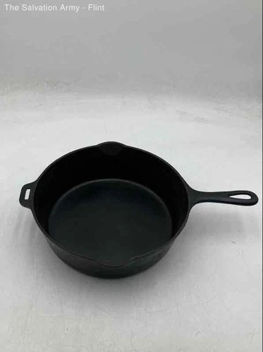Griswold 2528 Black Round Cookware Double Spout Deep Cast Iron Skillet