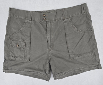 Cabelas Cargo Shorts Men's 44 Green Flat Front Chino Outdoor Hiking Camping