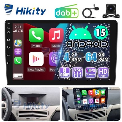 DAB+ 8Core 4+64GB CarPlay Android15 Autoradio GPS NAVI WIFI RDS Für Opel Astra H