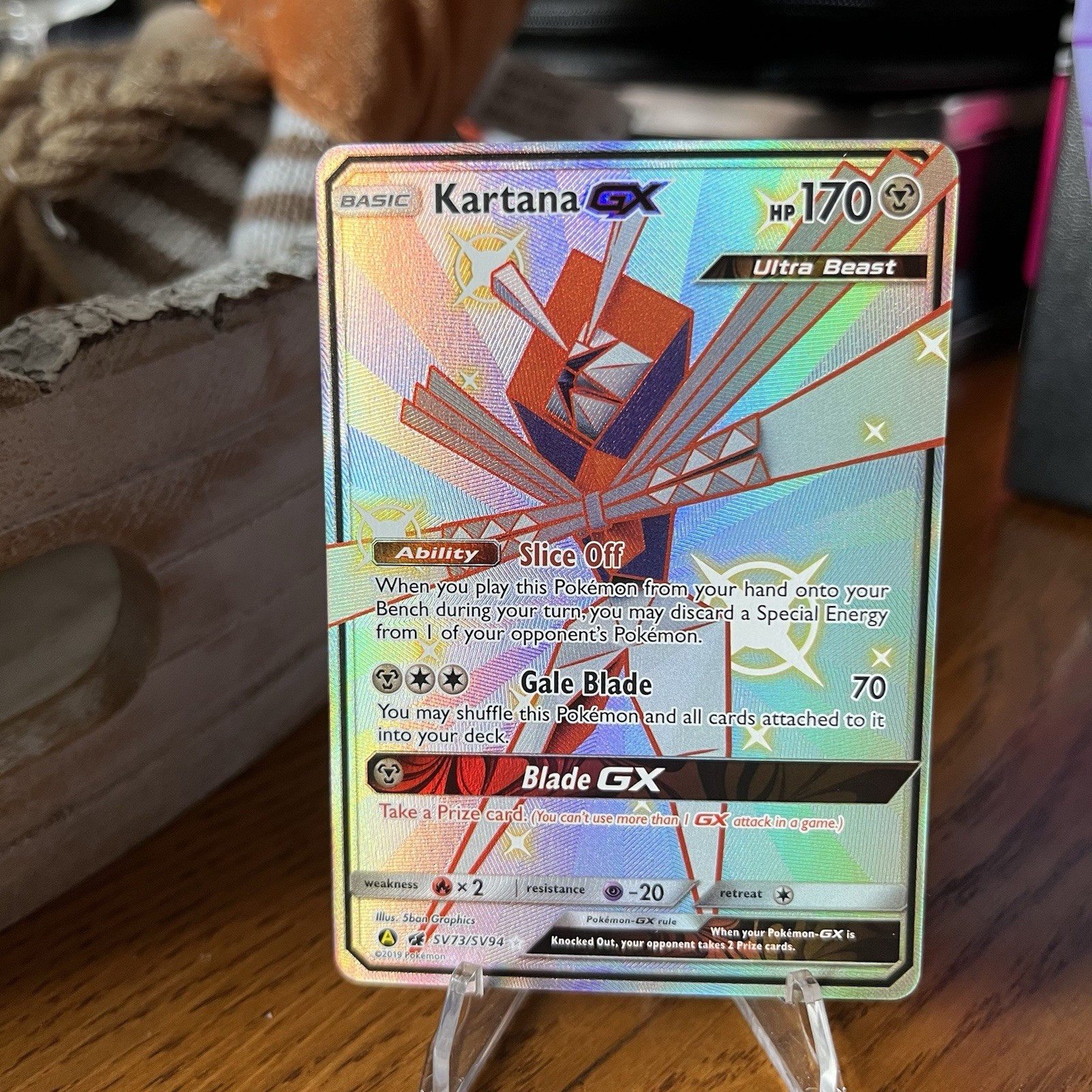 Pokemon Kartana GX SV73/SV94 Hidden Fates: Shiny Vault Holo NM