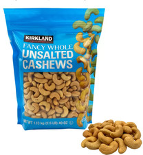 Kirkland Signature, Whole Roasted Unsalted Cashews, Fancy Vegan Healthy, 1.13 kg