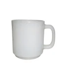 Vintage HEAT-RESISTANT Glasbake Milk Glass Stacking Coffee Mug White