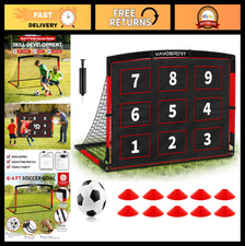 Portable Kids Soccer Goal Set 6x4ft with Ball, Cones & Target - Outdoor Sports P