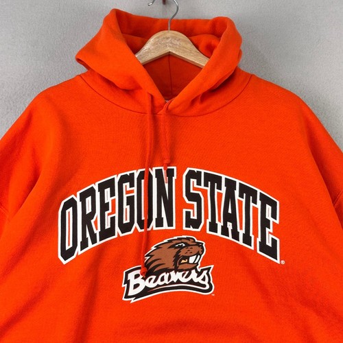 Vintage Russell Athletic Oregon State Beavers Hoodie Men XL Orange Pullover Y2K