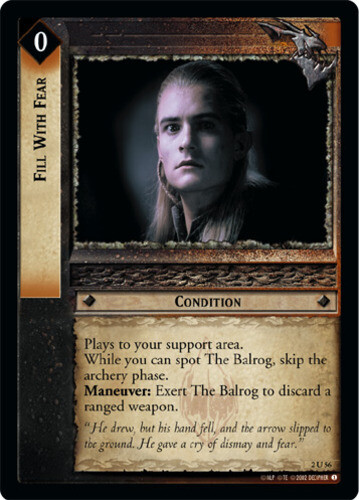 LOTR CCG 1x  Fill With Fear - 2U56 - Foil Heavy Play Mines of Moria
