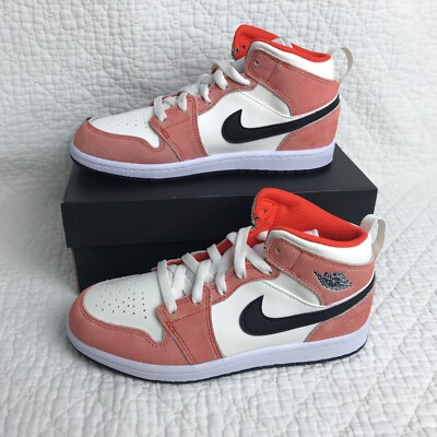 Nike Jordan 1 MID SE (PS) Shoes Big Kids SZ 2Y Team Orange Nike Jordan 1 MID SE (PS) Shoes Big Kids SZ 2Y Team Orange