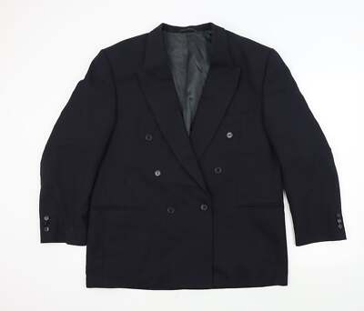 hugo james Herren Anzugjacke blau gestreift Wollmischung Größe 44