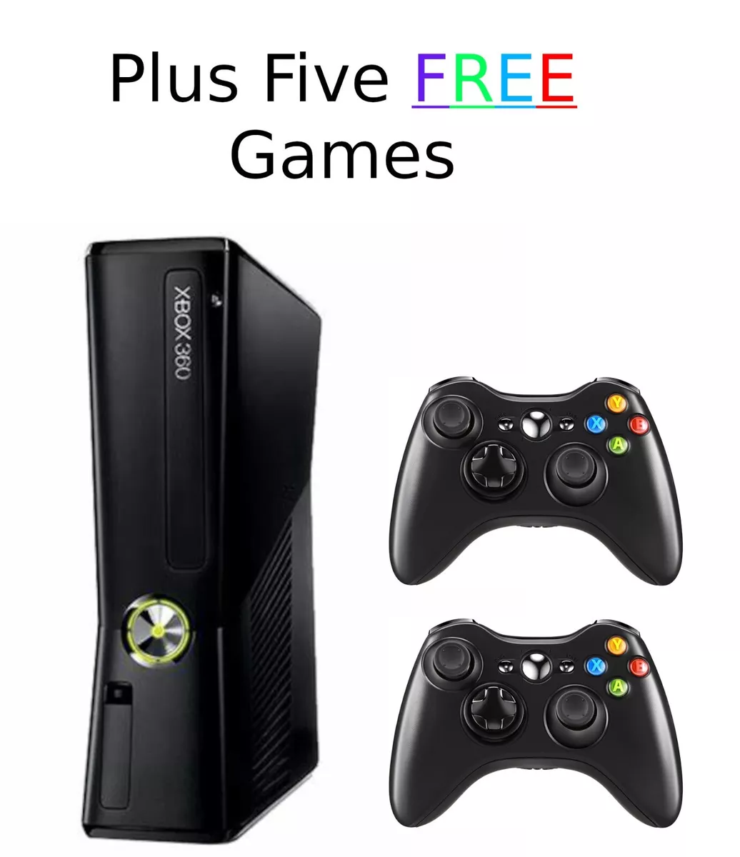 GUARANTEED Microsoft Xbox 360 S E Video Game Console & 2 Controllers FREE  Games