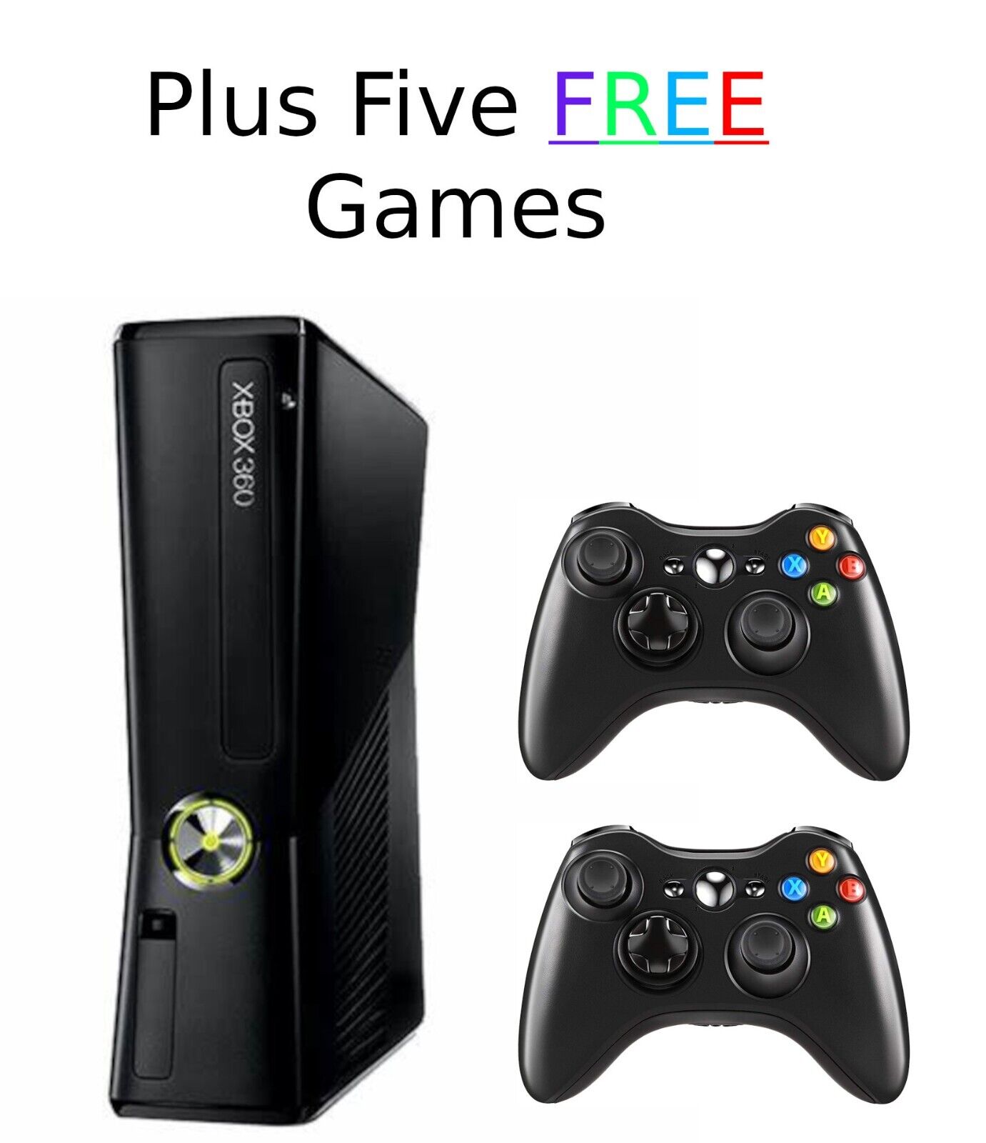 GUARANTEED Microsoft Xbox 360 S E Video Game Console & 2 Controllers FREE Games