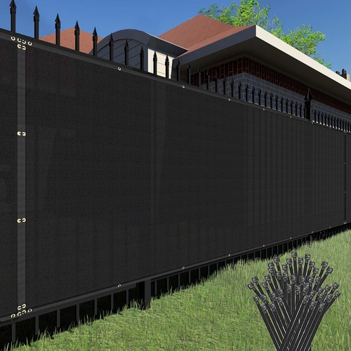 6ft Privacy Fence Screen Black Windscreen Garden Heavy Duty Mesh Shade Net Cover - Picture 2 of 10