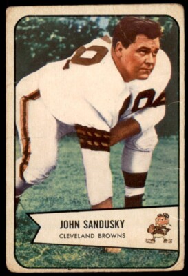 1954 Bowman #28  JOHN SANDUSKY  Cleveland Browns  VG (Wrinkles)