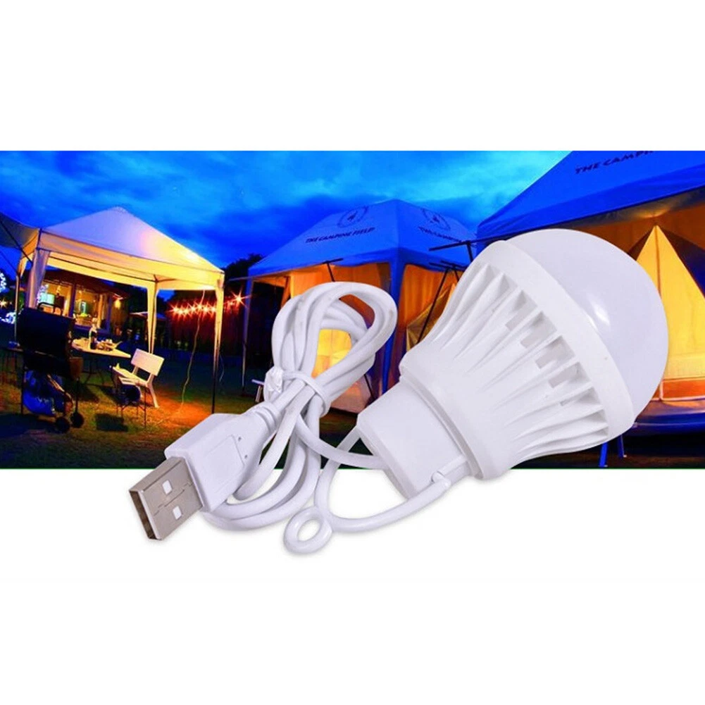 DC 5V 3W 5W 7W LED Bulb USB Power Lamp Portable White Light for
