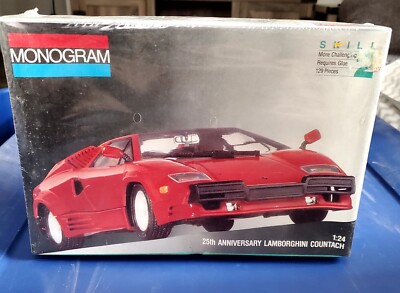 1991 Monogram 25th Anniversary Lamborghini Countach Vintage 1:24 Model Kit New