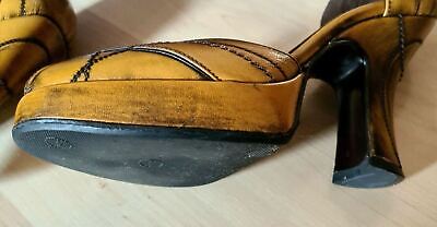 PRADA Vero Cuoio Sz 37 Brown Tan Patchwork Platform High PRADA Vero Cuoio Sz 37 Brown Tan Patchwork Platform High
