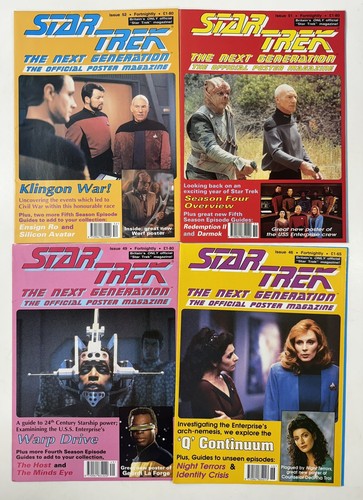 Lot Of 4 Star Trek The Next Generation Poster Magazines (Worf, Geordi, Troi)