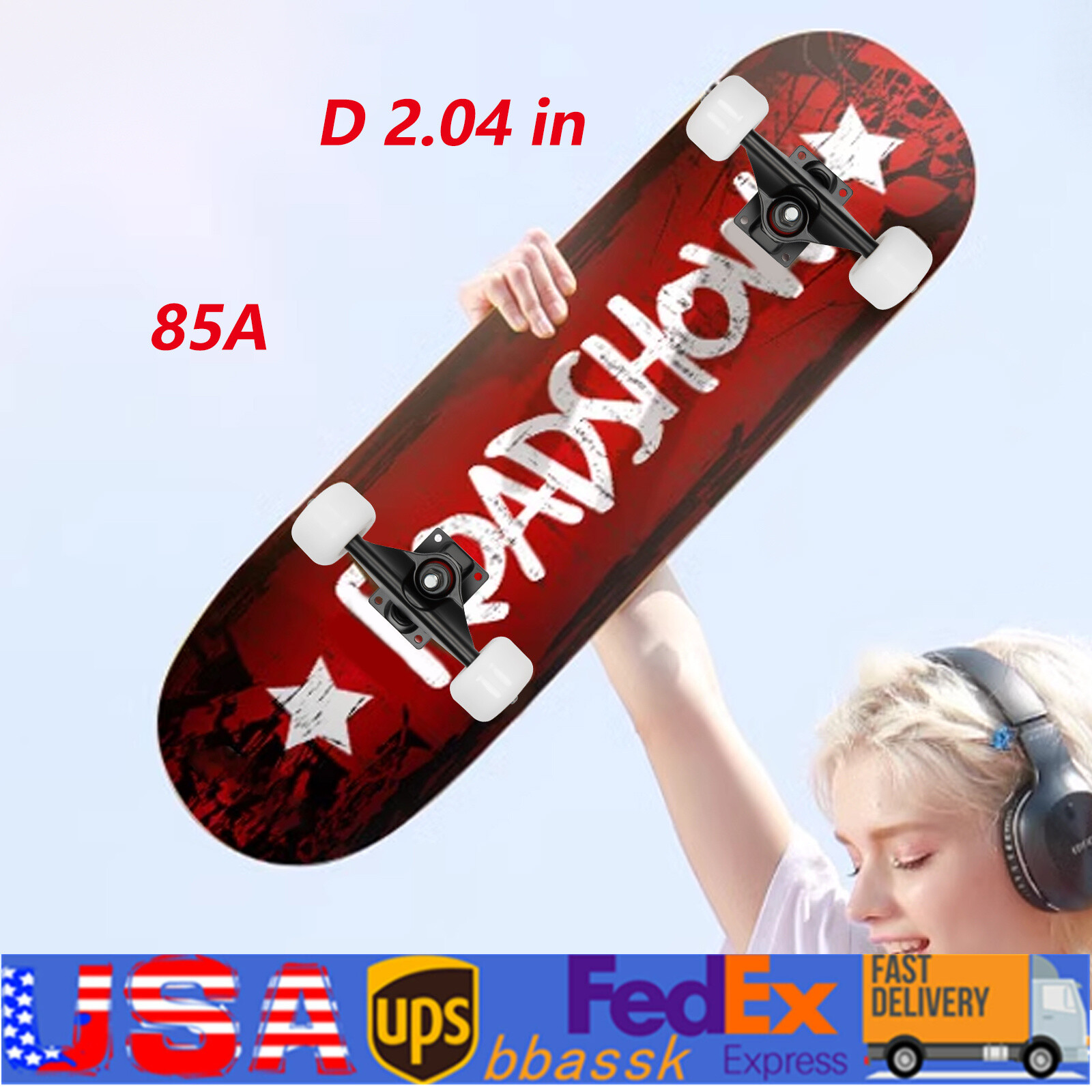 Professional Skateboard Trucks Combo Set Cruisers Wheels Kit For Concave Decks