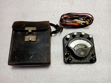 Vintage Weston Model 280 Volt DC Test Meter Gauge & Original Leather Case