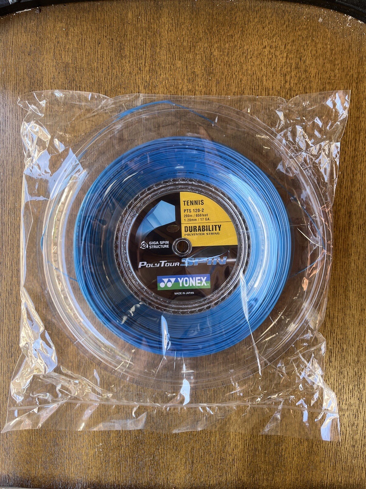 Yonex Poly Tour Spin 17 Reel (1.20mm Tennis String) PTS. 200m 656ft. Blue, New