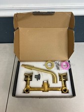 Magic Home Double Handle Wall Mount Bathroom Sink Faucet in Matte Gold B1905-BG