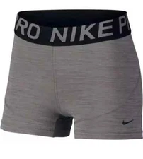 $30 NEW Nike Pro Women's 3" Dri-FIT Training Shorts Grey AO9977-063 XS