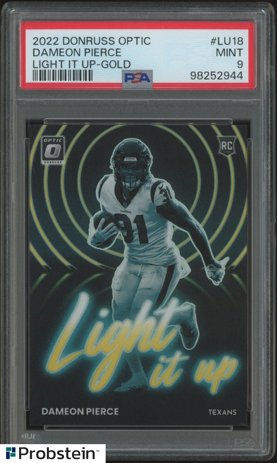 Dameon Pierce Panini Donruss Optic Light It Up #LU18 Gold