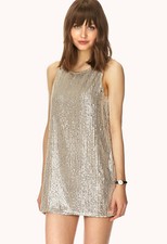Forever 21 BLING Dress Silver & Gold Sequins Medium M Limited Edition NEW! 