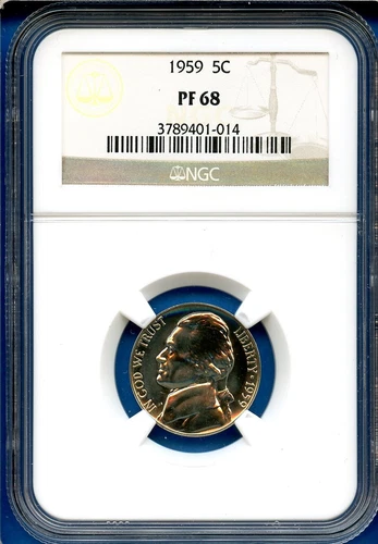 1959 P NGC PR68 Jefferson Nickel 5c US Mint Proof Coin PF68 1959-P PR-68 PQ !