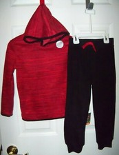 Jumping Beans Red Active Microfleece Hoodie Jogger Pants Set Boys Size 4 NWT