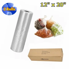 2 Roll of 350 12x20 Plastic Produce Clear Bag on a Roll -  Bread Fruit Vegetable