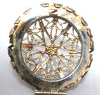 Antique Silver Filigree Pendant Brooch Locket 6 Point Star & Dragonflies &Chain — photo 3